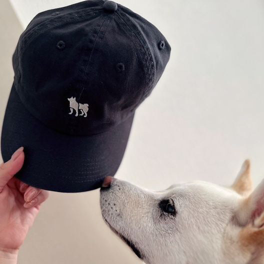 Cotton cap with Shiba Inu one-point embroidery