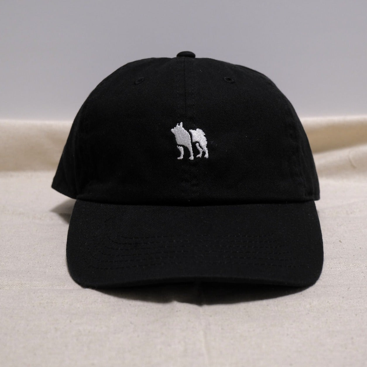 Cotton cap with Shiba Inu one-point embroidery