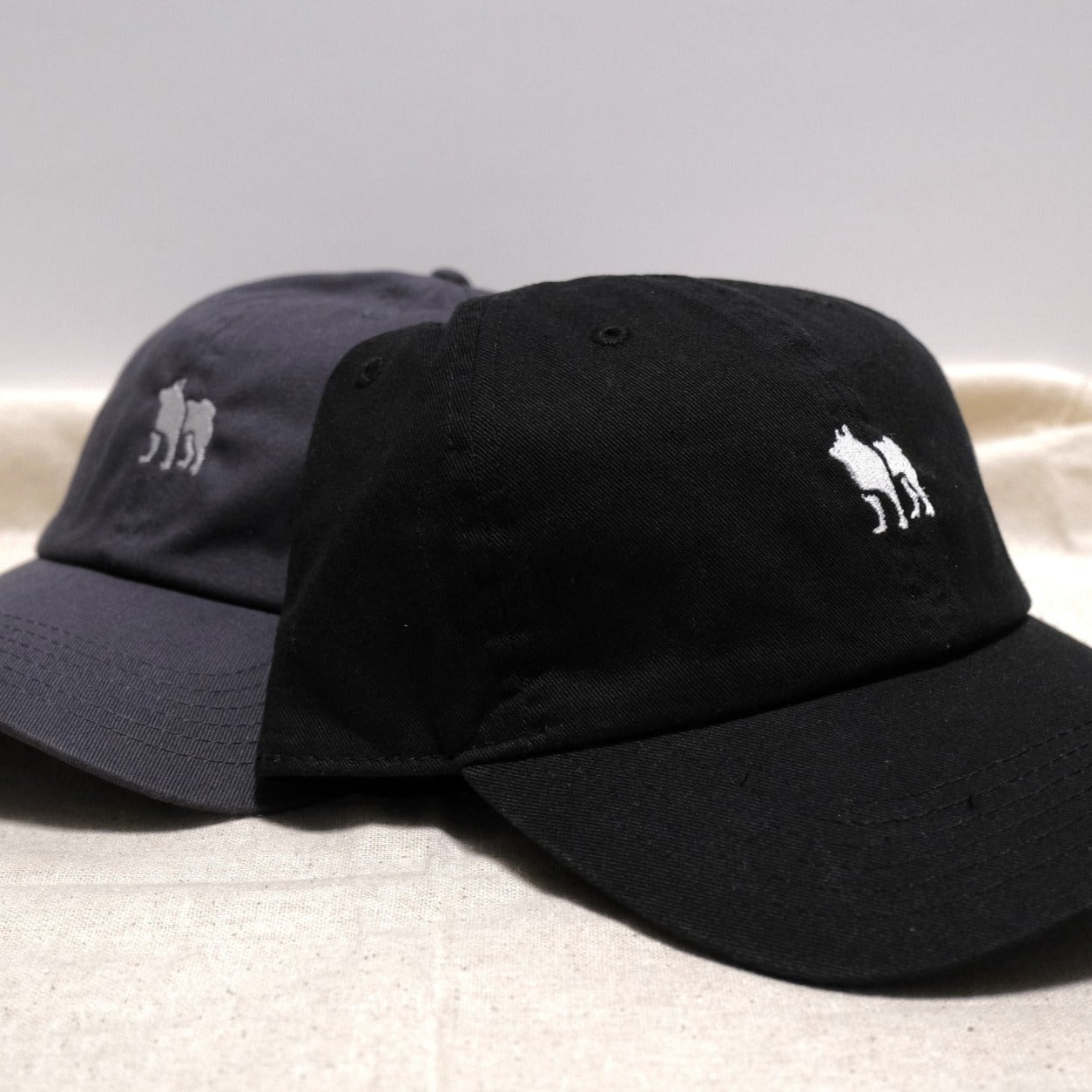 Cotton cap with Shiba Inu one-point embroidery