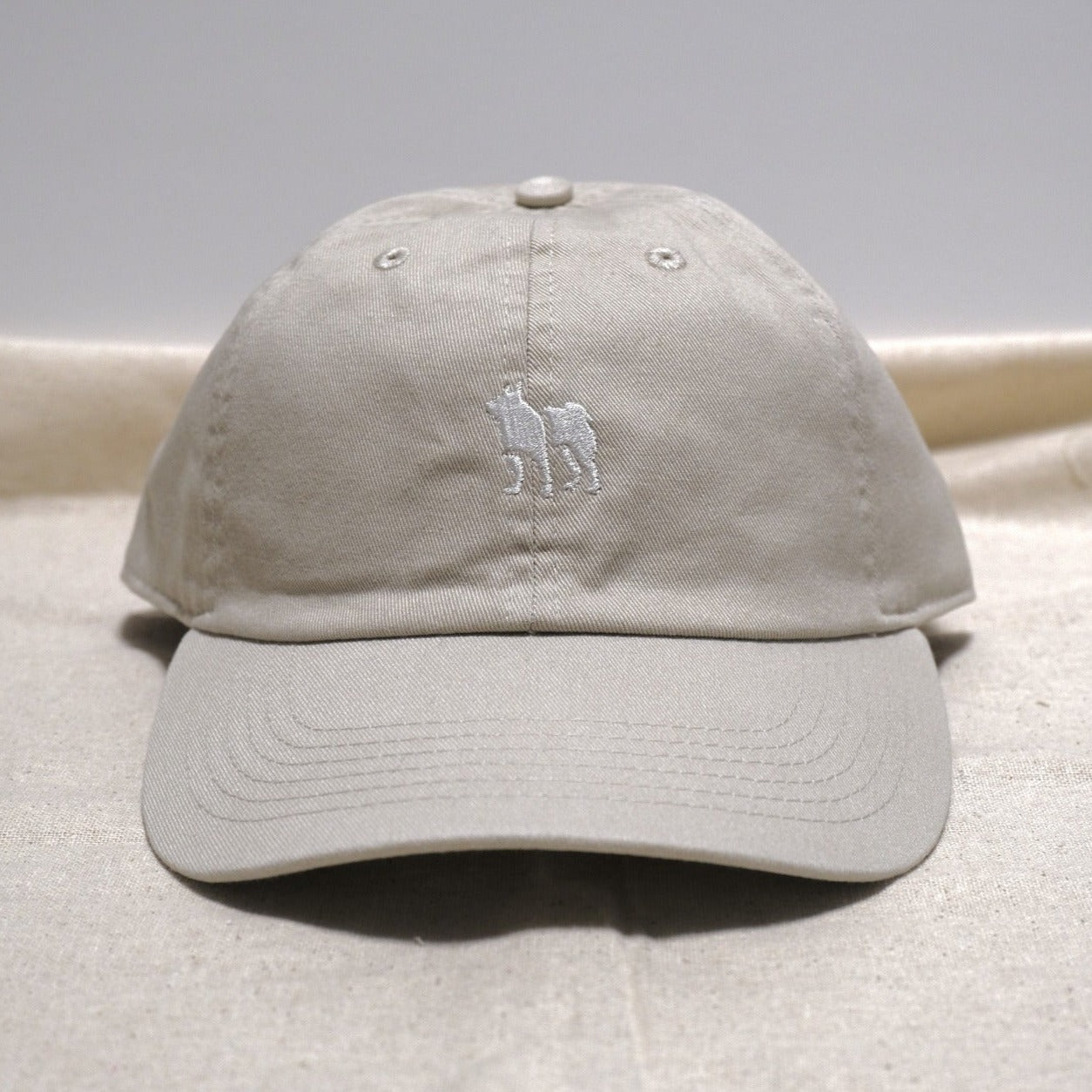 Cotton cap with Shiba Inu one-point embroidery