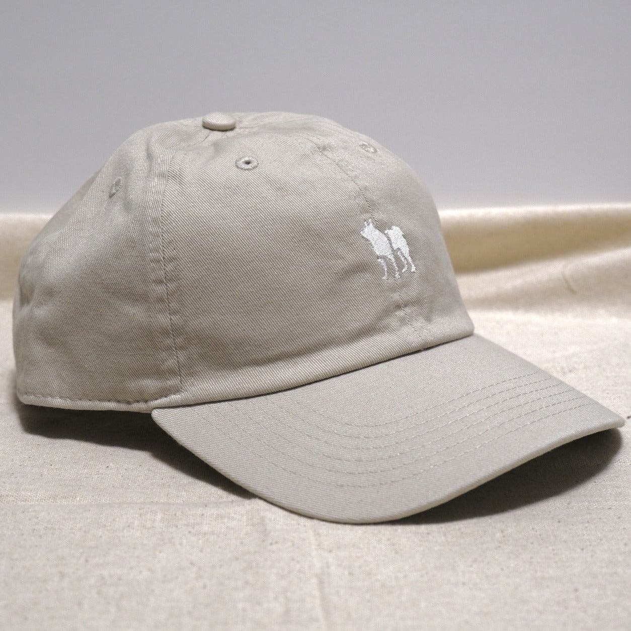Cotton cap with Shiba Inu one-point embroidery