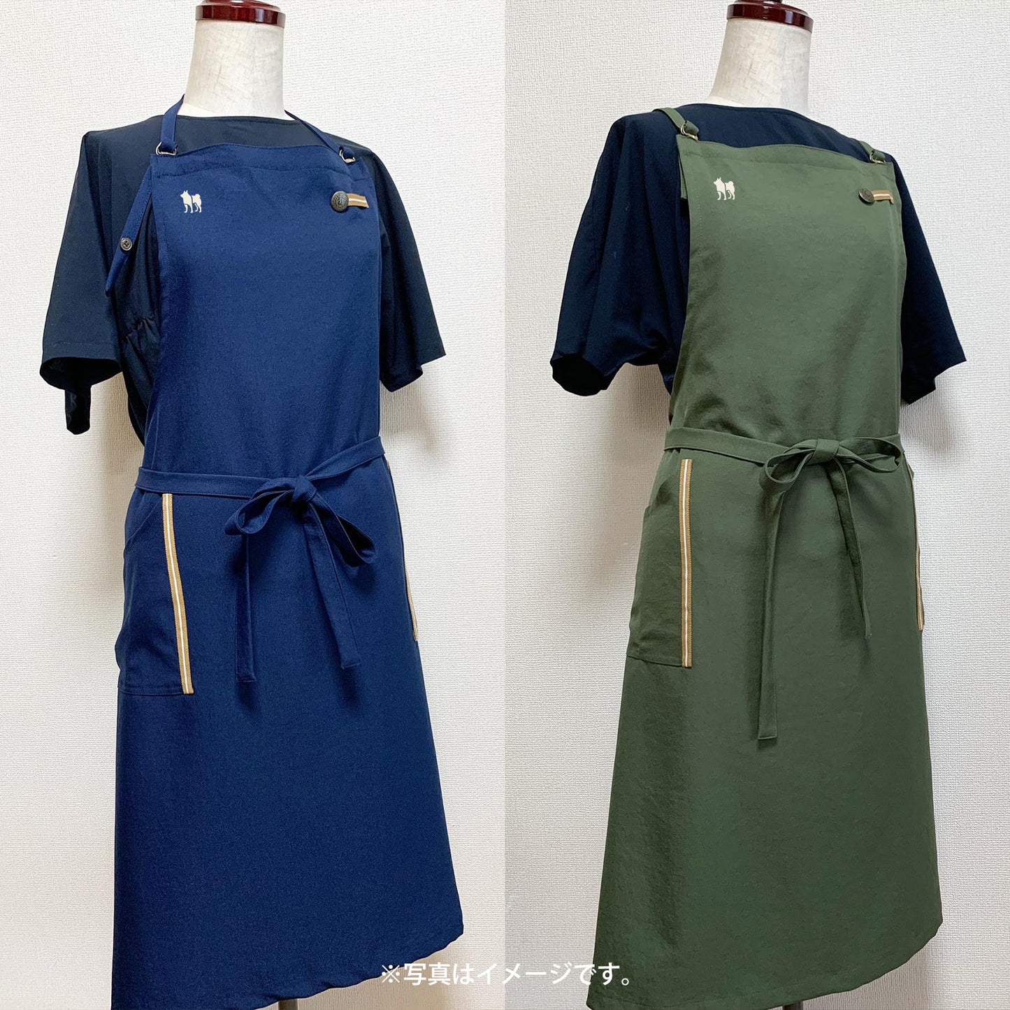 Shiba Inu one-point embroidery apron Atelier Apronne Nagoya collaboration product