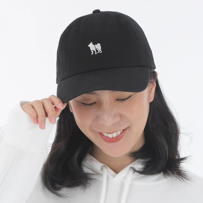 Cotton cap with Shiba Inu one-point embroidery